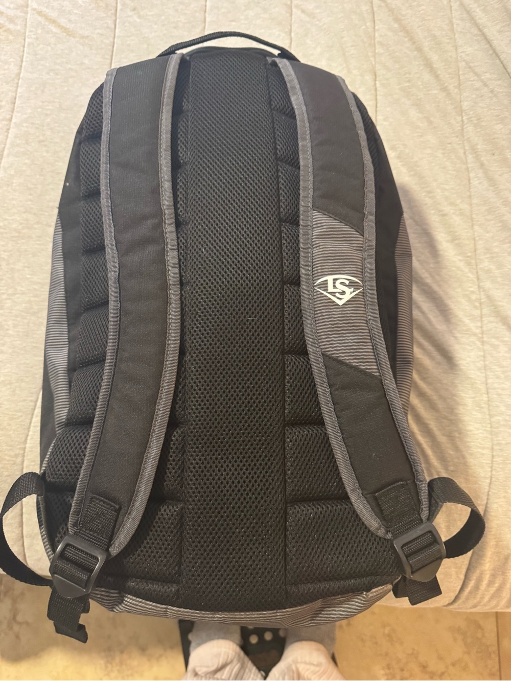 Louisville Slugger Omaha Baseball Backpack Bat Bag Black Gray - Picture 4 of 5